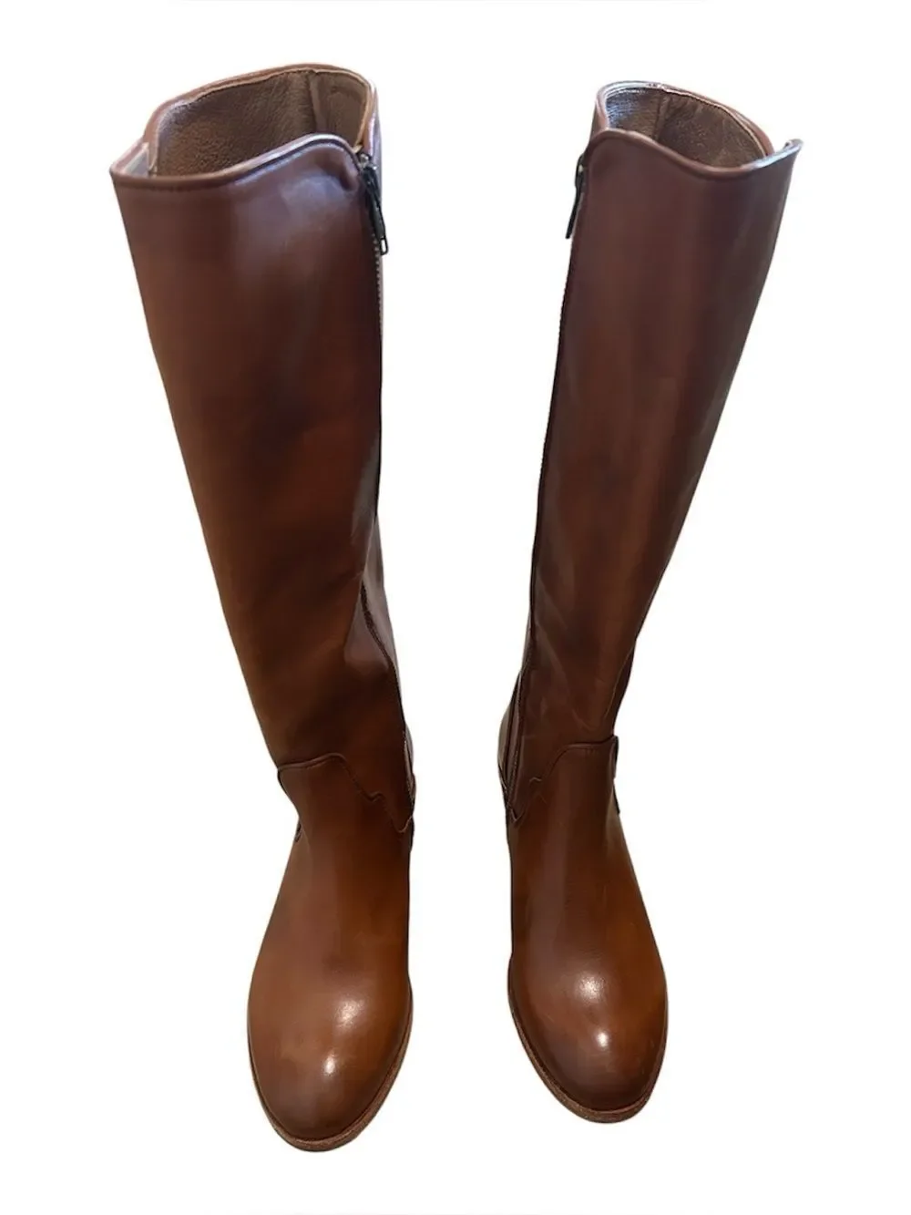 Frye Carson Piping Carmel Leather Tall Knee High Boots, size 6.5, NWT NO BOX